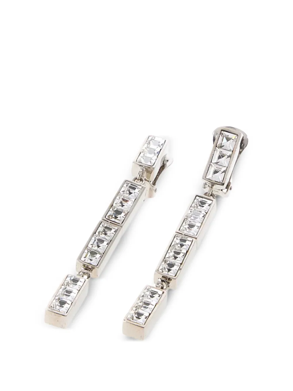  Alessandra Rich Boucles D'oreilles Serties De Cristaux - Argent 