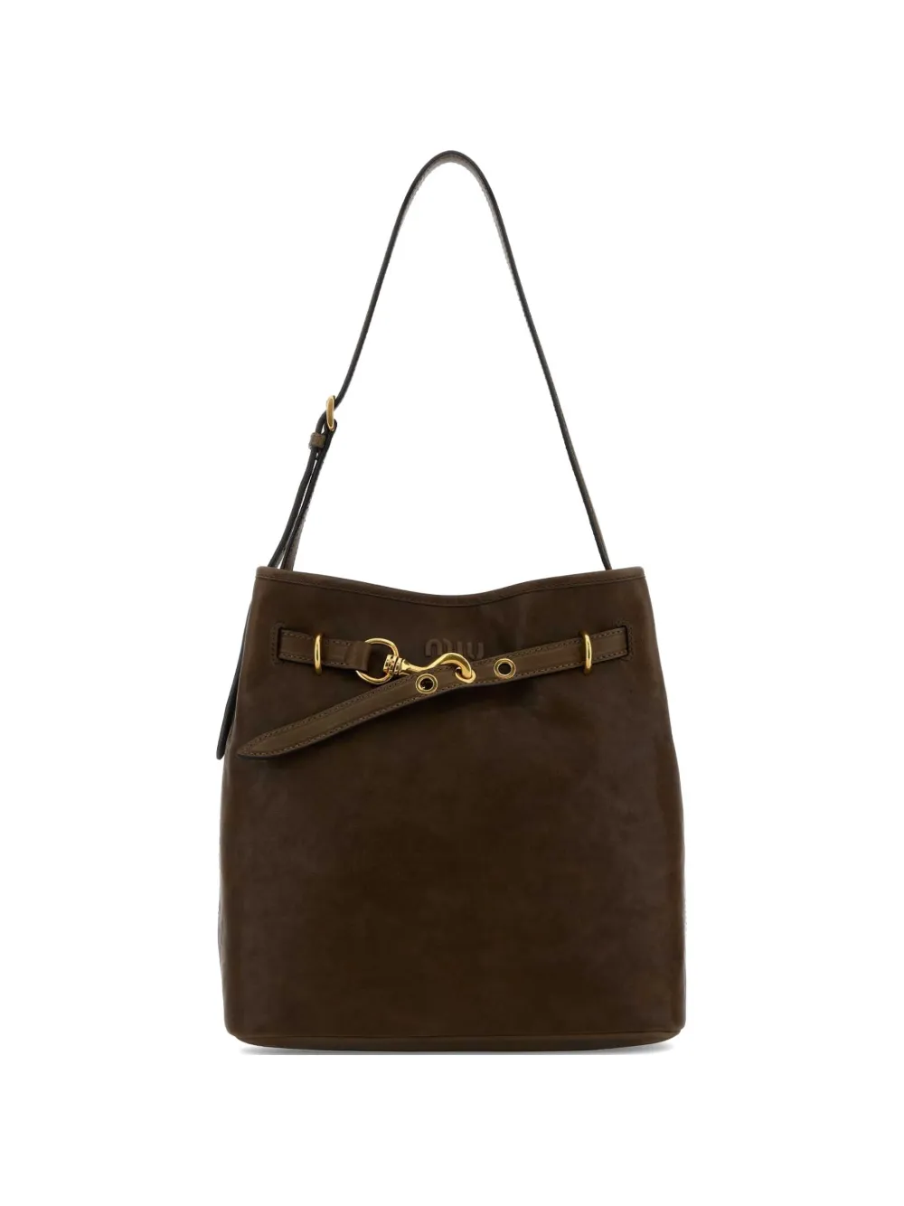 Miu Miu Aventure leather tote bag - Marrone