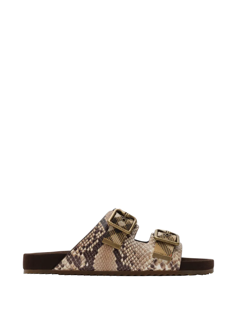 Burberry python-print leather Urchin sandals​ Beige