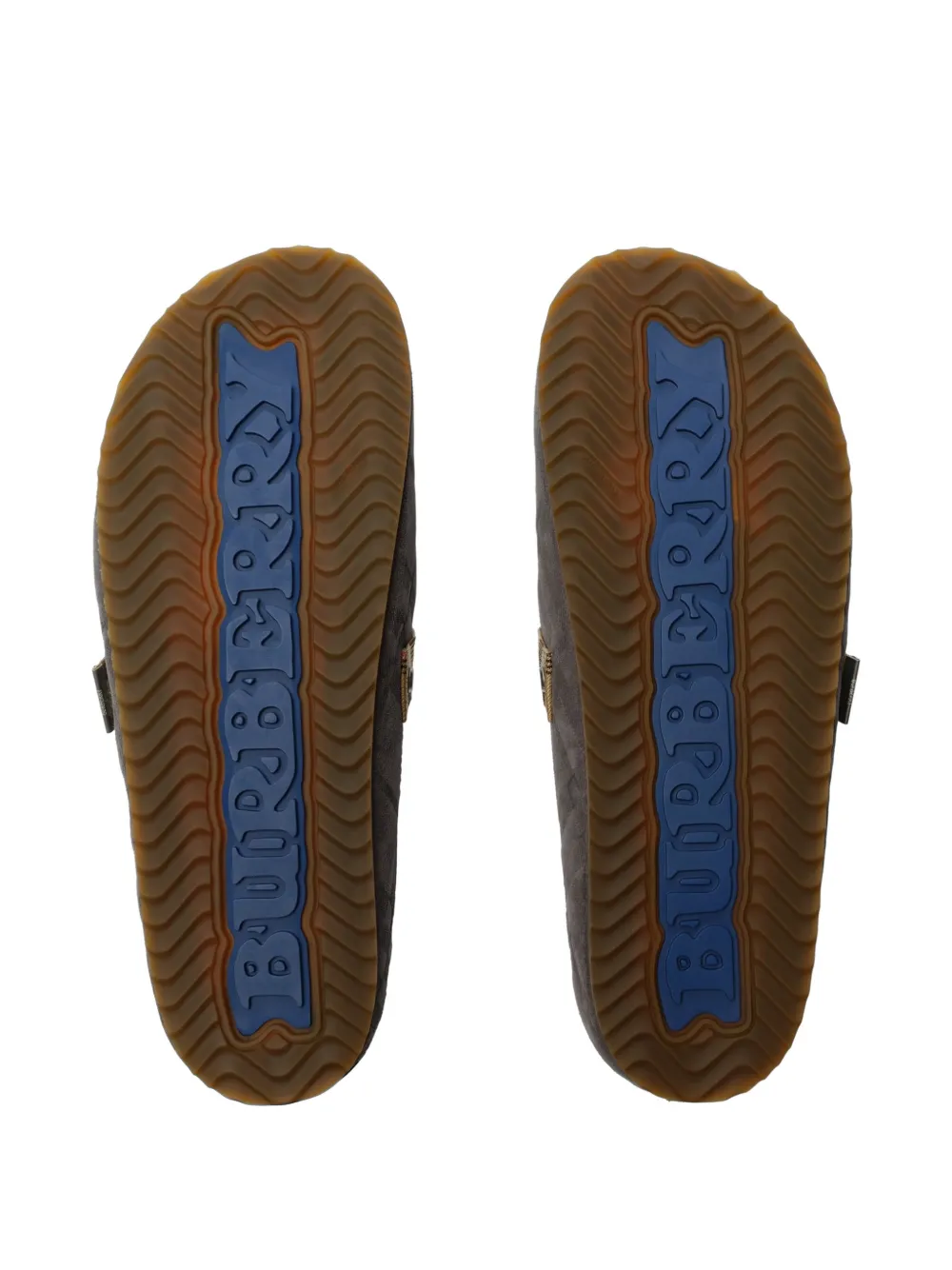 Burberry Urchin suède geruite klompen Grijs