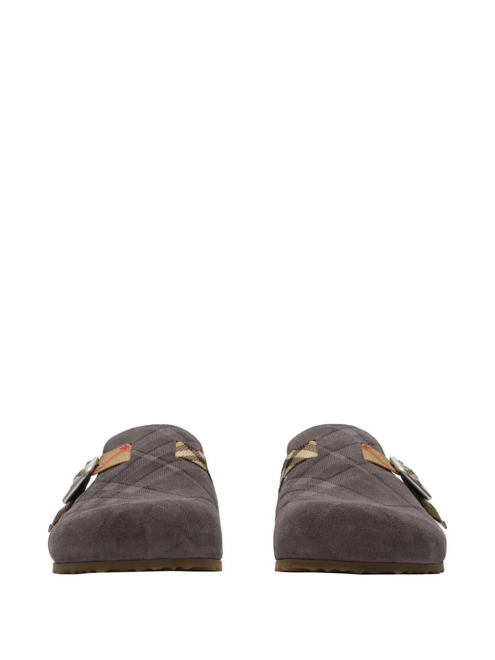 Burberry Urchin suède geruite klompen Grijs