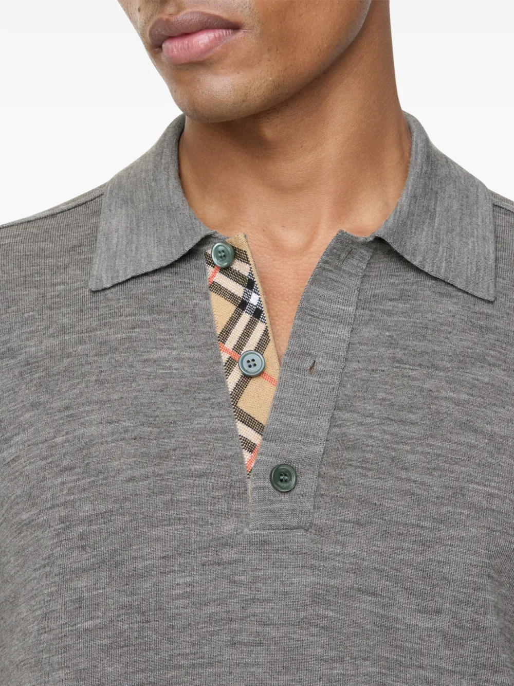 Burberry Wollen poloshirt Grijs