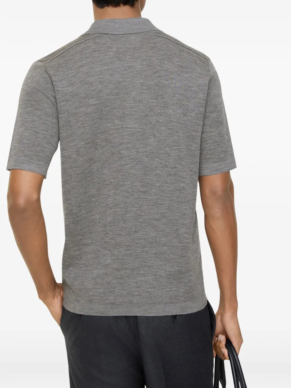 Burberry Wool Polo Shirt - Grey 