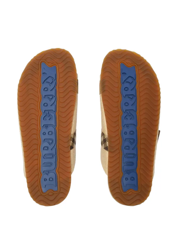 Burberry raffia-effect Urchin Sandals | Neutrals | FARFETCH