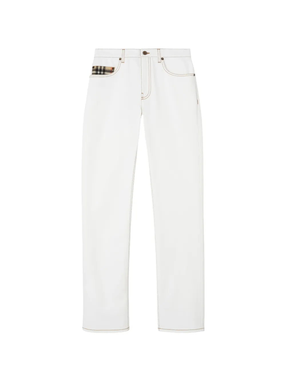 Burberry Jeans dritti a vita media - Bianco