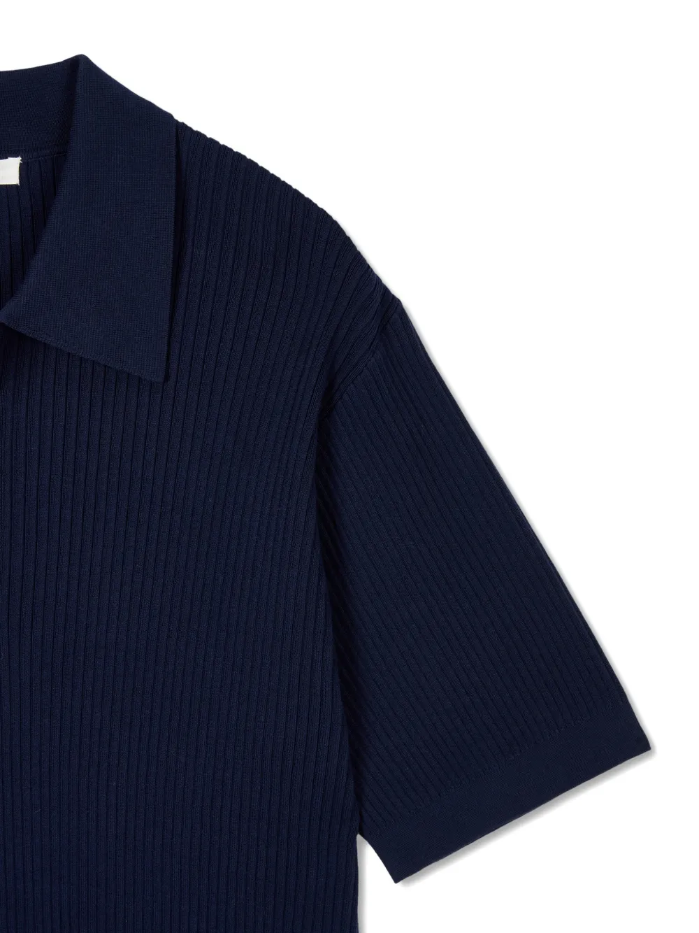 TOMBOY Ribgebreid poloshirt Blauw