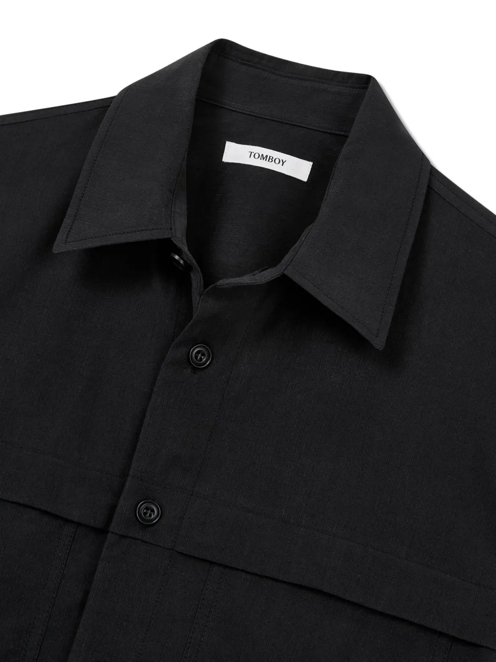 TOMBOY shirt met dubbele zak en korte mouwen Zwart