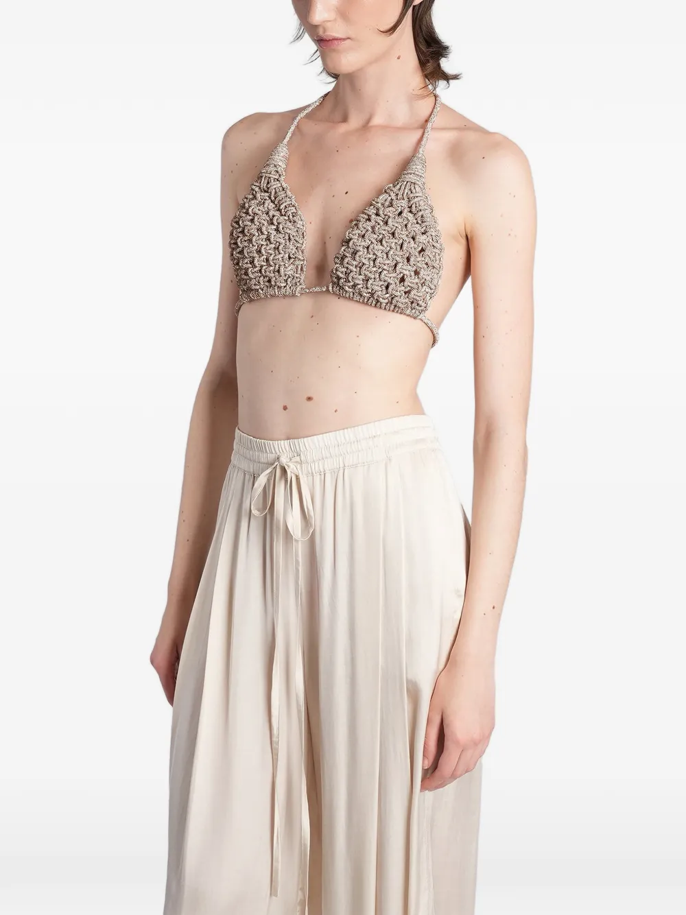 Hibourama Diamond top verfraaid met kristallen Beige