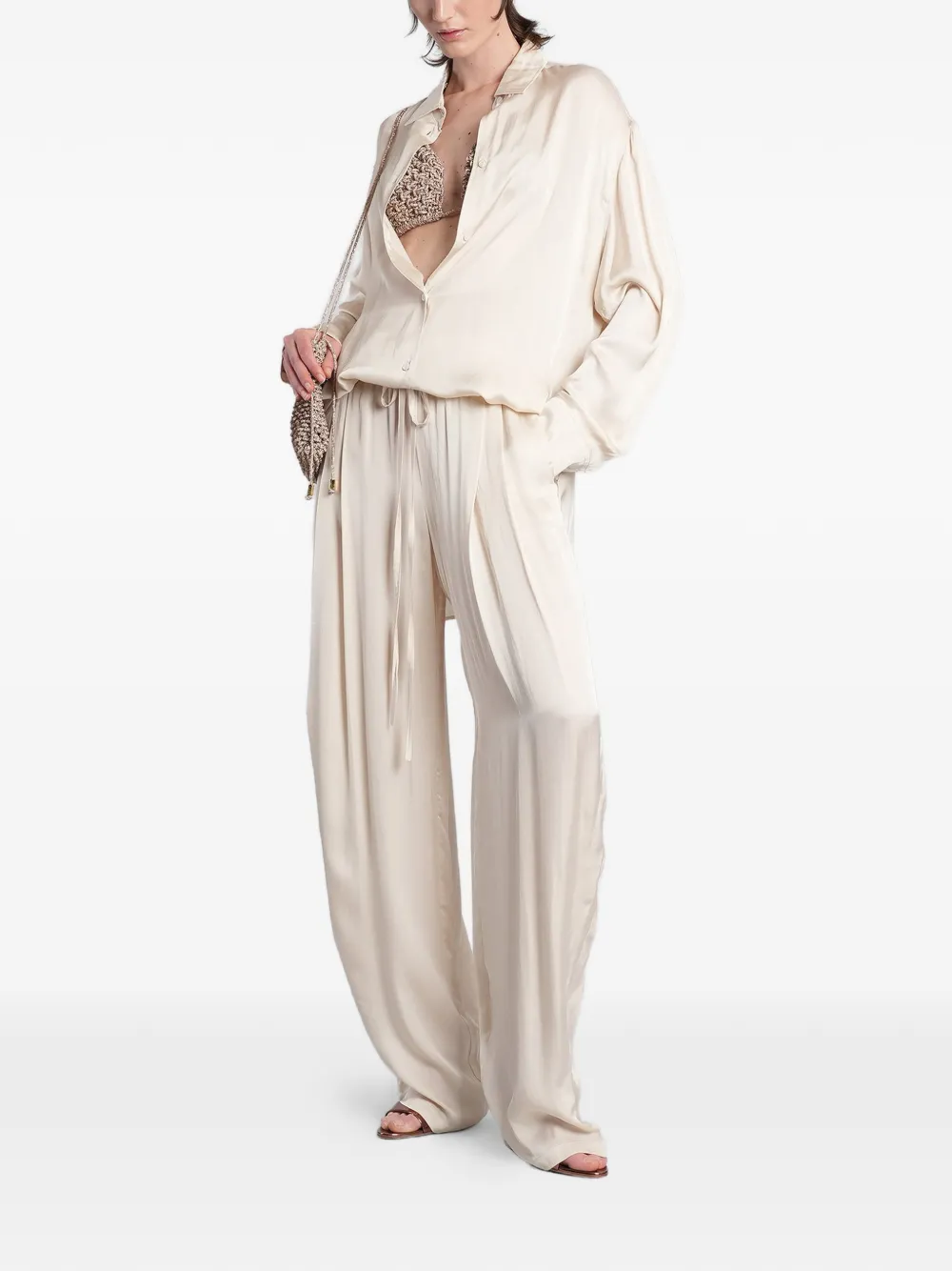 Hibourama Diamond top verfraaid met kristallen Beige