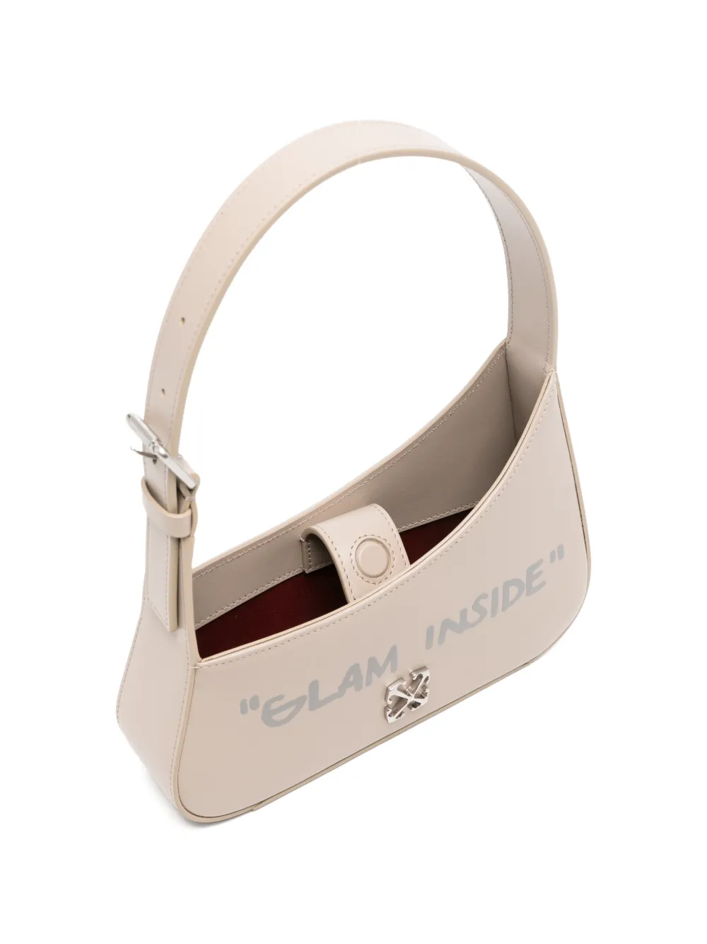 Off-White Glam Inside shopper met zak Beige