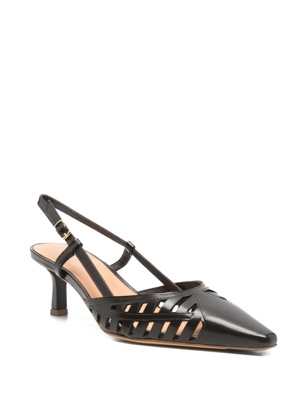 Julie Dee woven slingback pumps Bruin