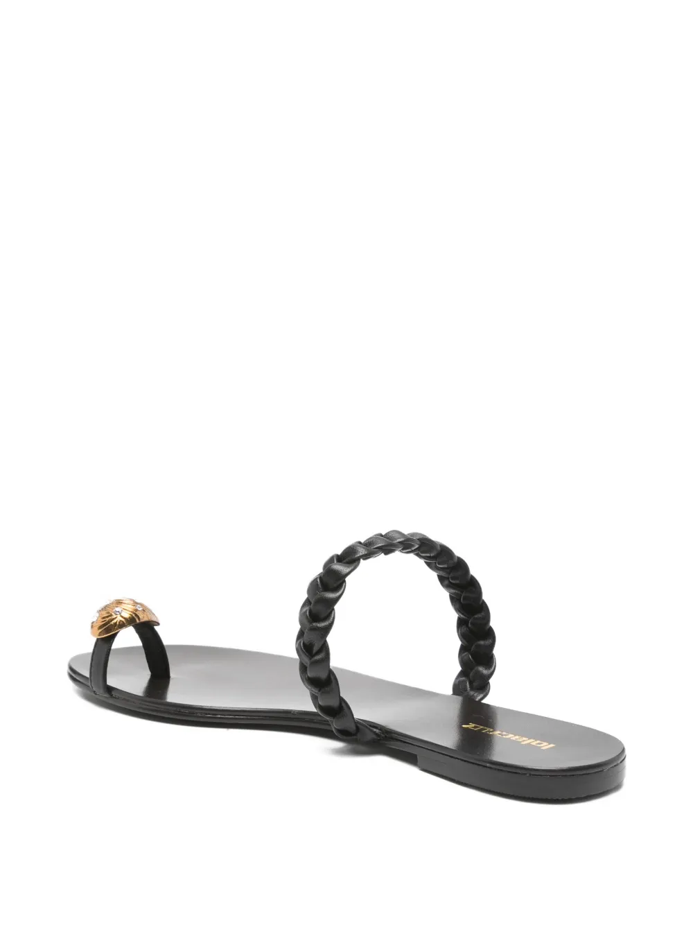 Lola Cruz braided thong sandals Zwart