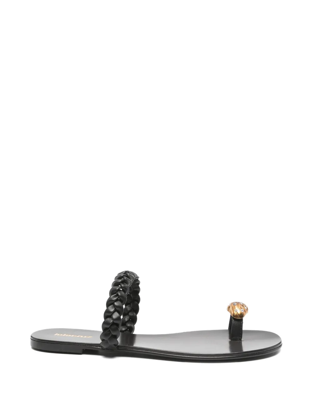 Lola Cruz braided thong sandals Zwart