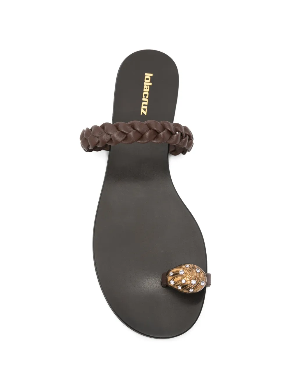 Lola Cruz Mona embellished flat sandals Bruin