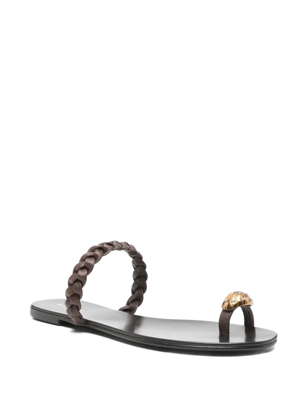 Lola Cruz Mona embellished flat sandals Bruin