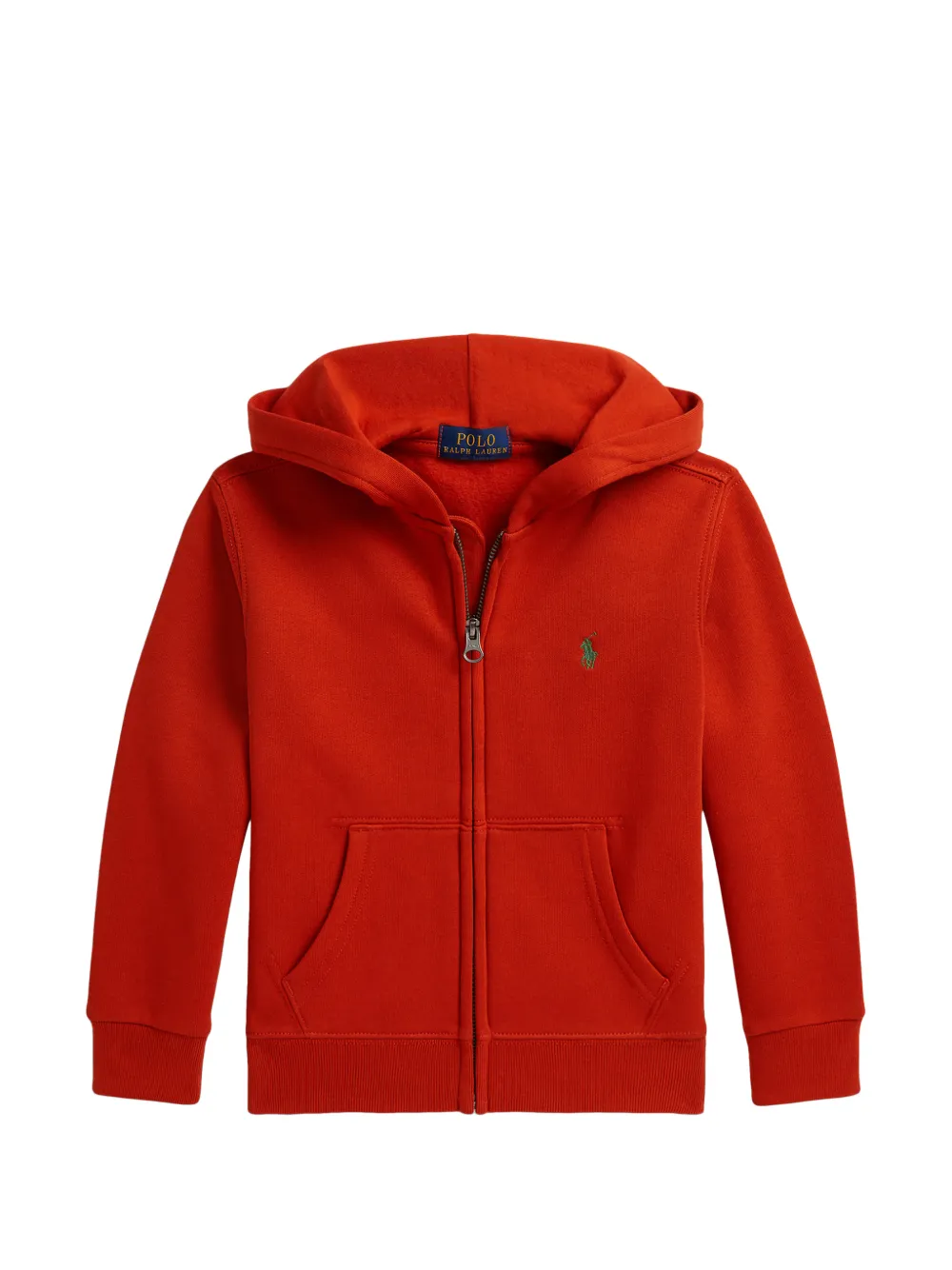 POLO RALPH LAUREN KIDS Felpa con ricamo e cappuccio - Arancione