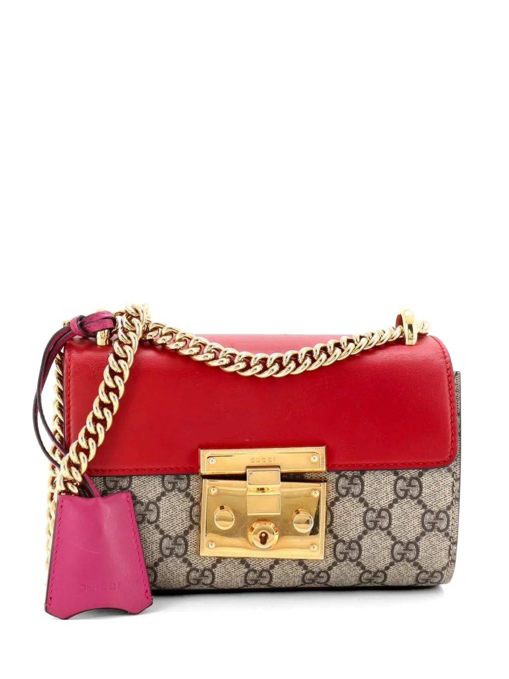 Gucci Pre-Owned Padlock Shoulder Bag GG Coated Canvas and Leather Small crossbody bag - Marrone