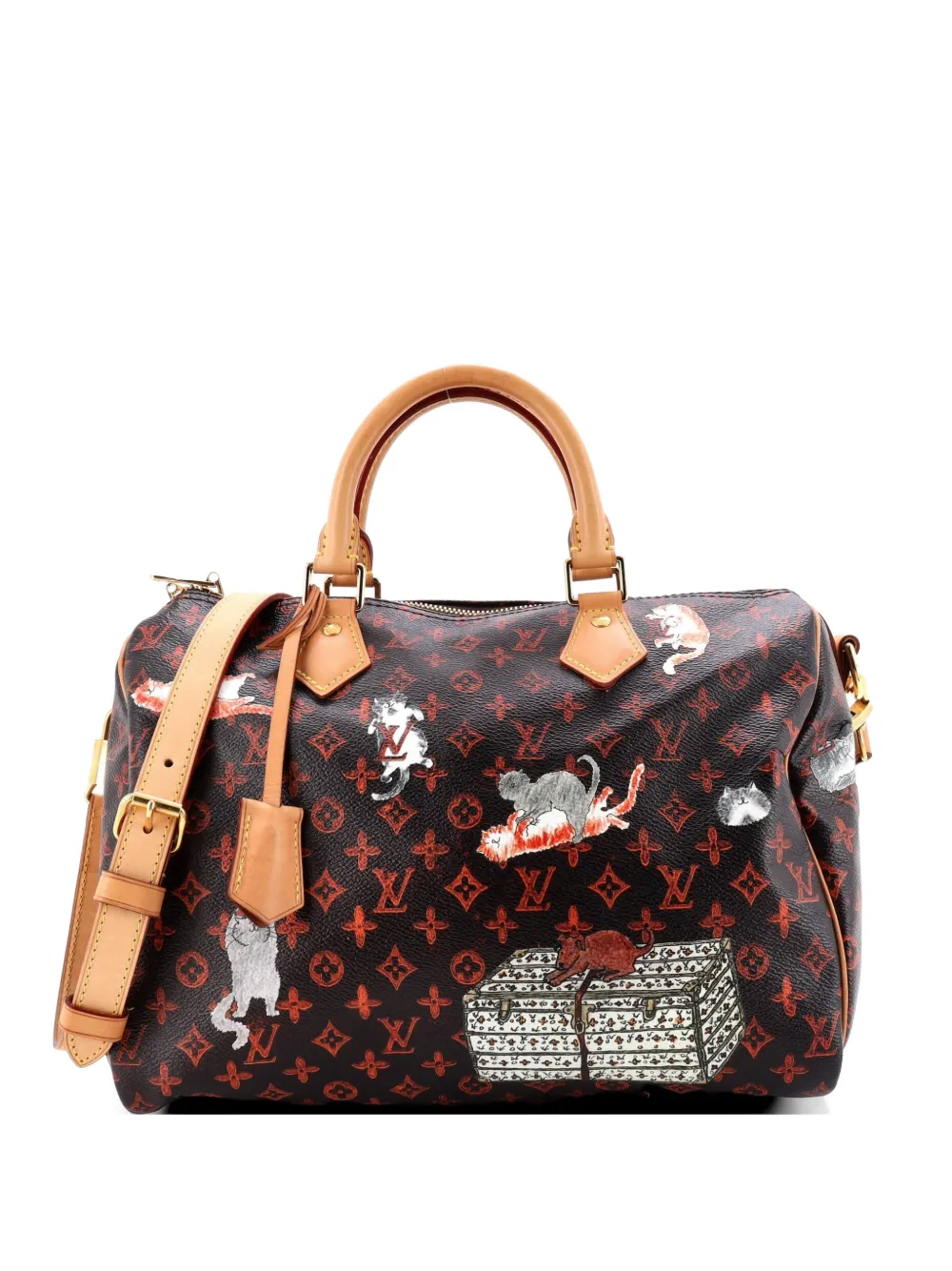 Louis Vuitton Pre-Owned Speedy Bandouliere Bag Limited Edition Grace Coddington Catogram Canvas 30 satchel - Black