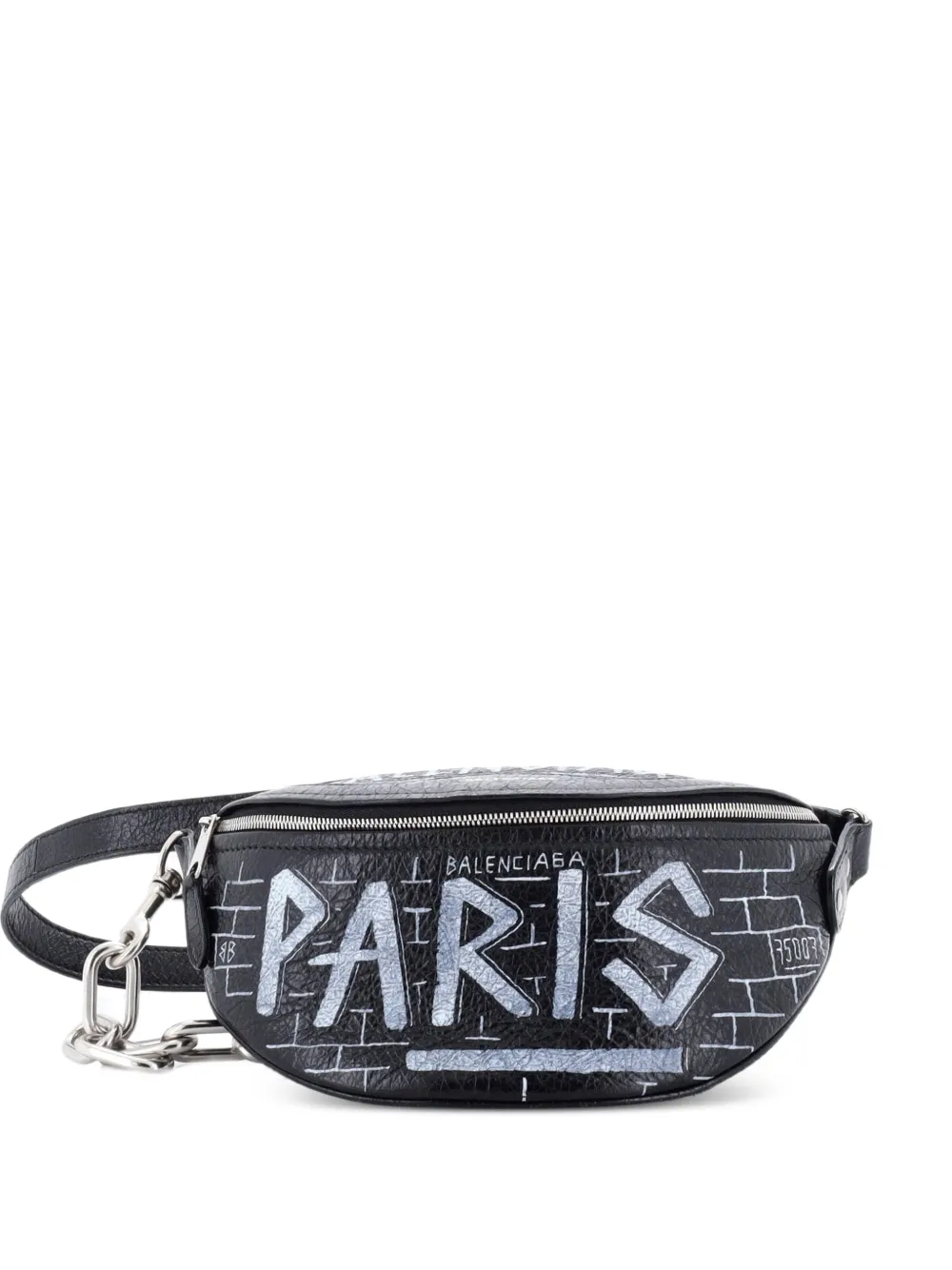 Balenciaga Pre-Owned Graffiti Souvenir Leather XXS belt bag - Nero