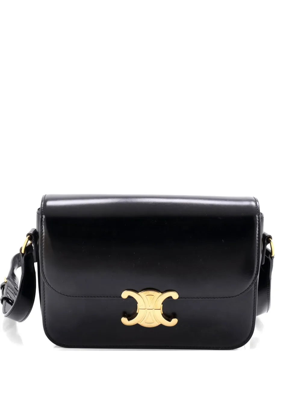 Celine Pre-Owned Triomphe Shoulder Bag Smooth Calfskin Medium crossbody bag - Nero