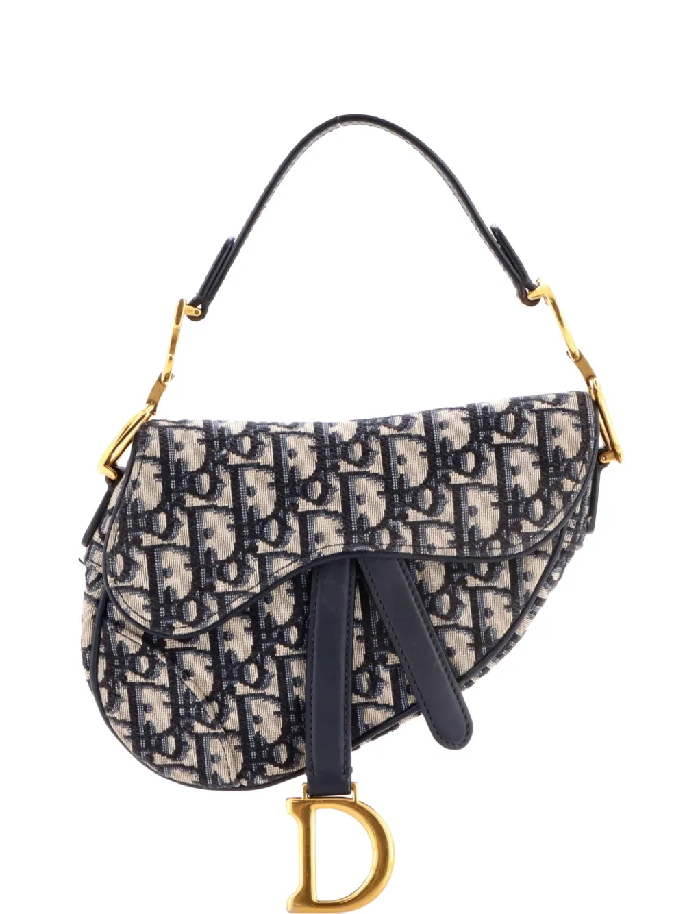 Christian Dior Pre-Owned Saddle Handbag Oblique Canvas Mini shoulder bag - Blu