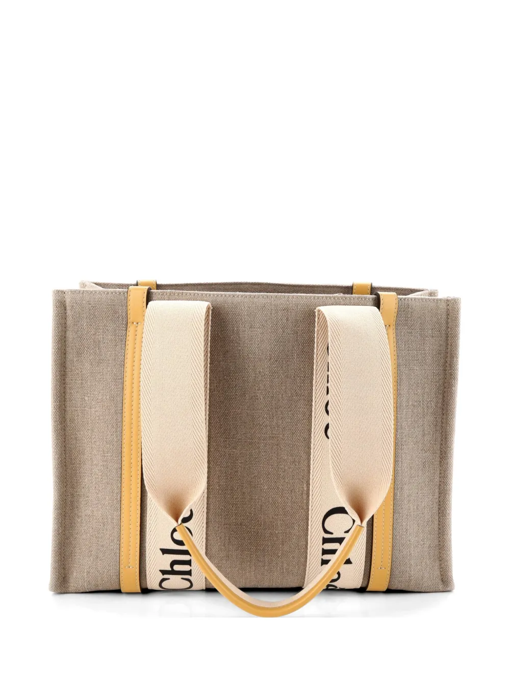 Chloé Pre-Owned Woody Canvas with Leather Medium tote bag - Toni neutri