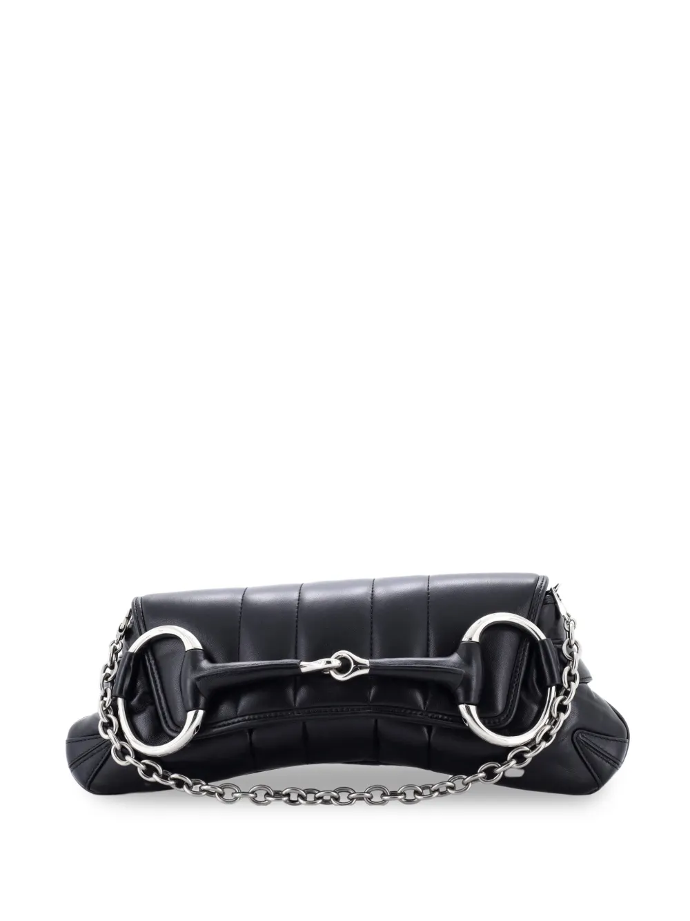Gucci Pre-Owned Horsebit Chain Shoulder Bag Vertical Quilted Leather Medium clutch bag - Nero