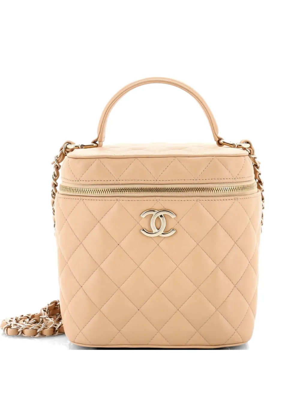 CHANEL Pre-Owned CC Top Handle Vanity Case with Chain Quilted Lambskin Small crossbody bag - Toni neutri