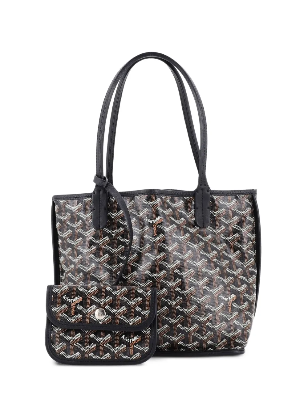Goyard Pre-Owned Anjou Reversible Tote Coated Canvas Mini satchel - Nero