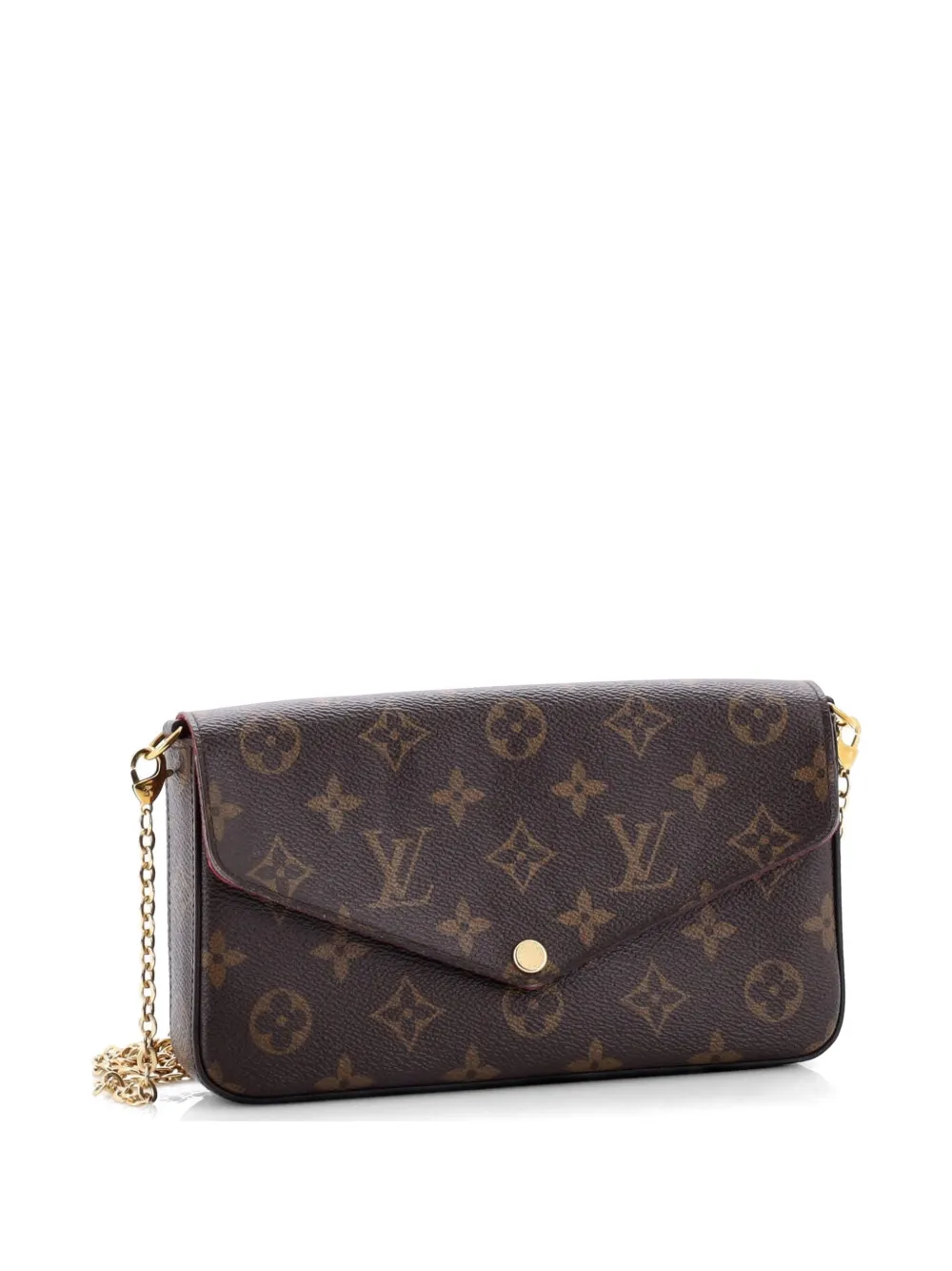 Louis Vuitton Pre-owned Felicie Pochette Monogram Canvas Crossbody Bag in Brown, view 3