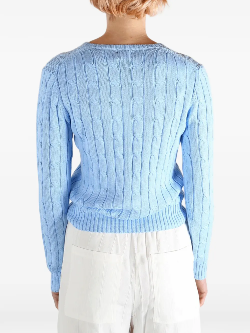 Polo Ralph Lauren Kabelgebreide trui met ronde hals Blauw