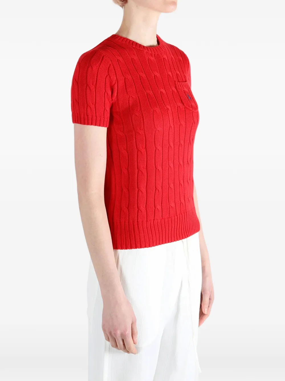 Polo Ralph Lauren Kabelgebreide trui met zak Rood