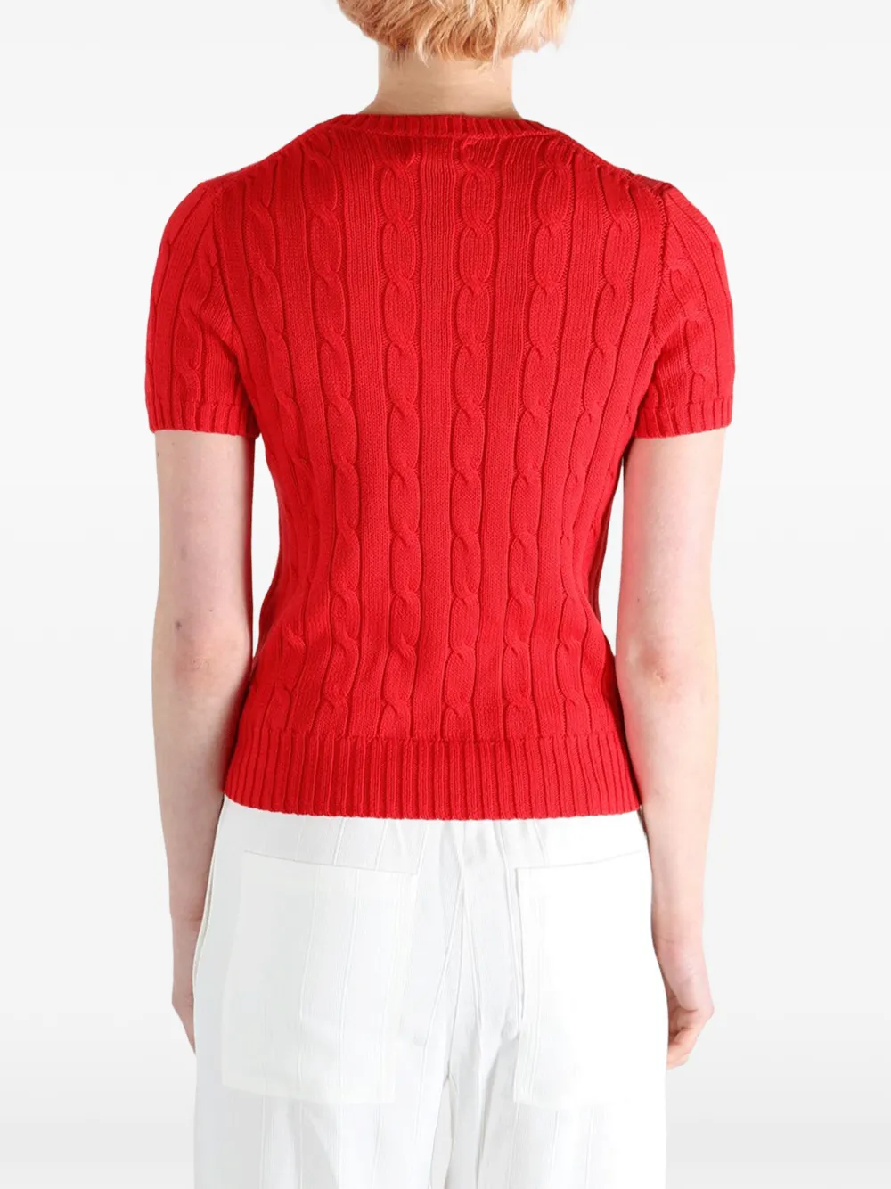 Polo Ralph Lauren Kabelgebreide trui met zak Rood
