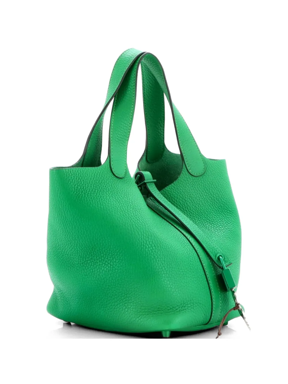 Hermès Pre-Owned Monochrome Picotin Lock Bag Clemence PM bucket bag - Verde