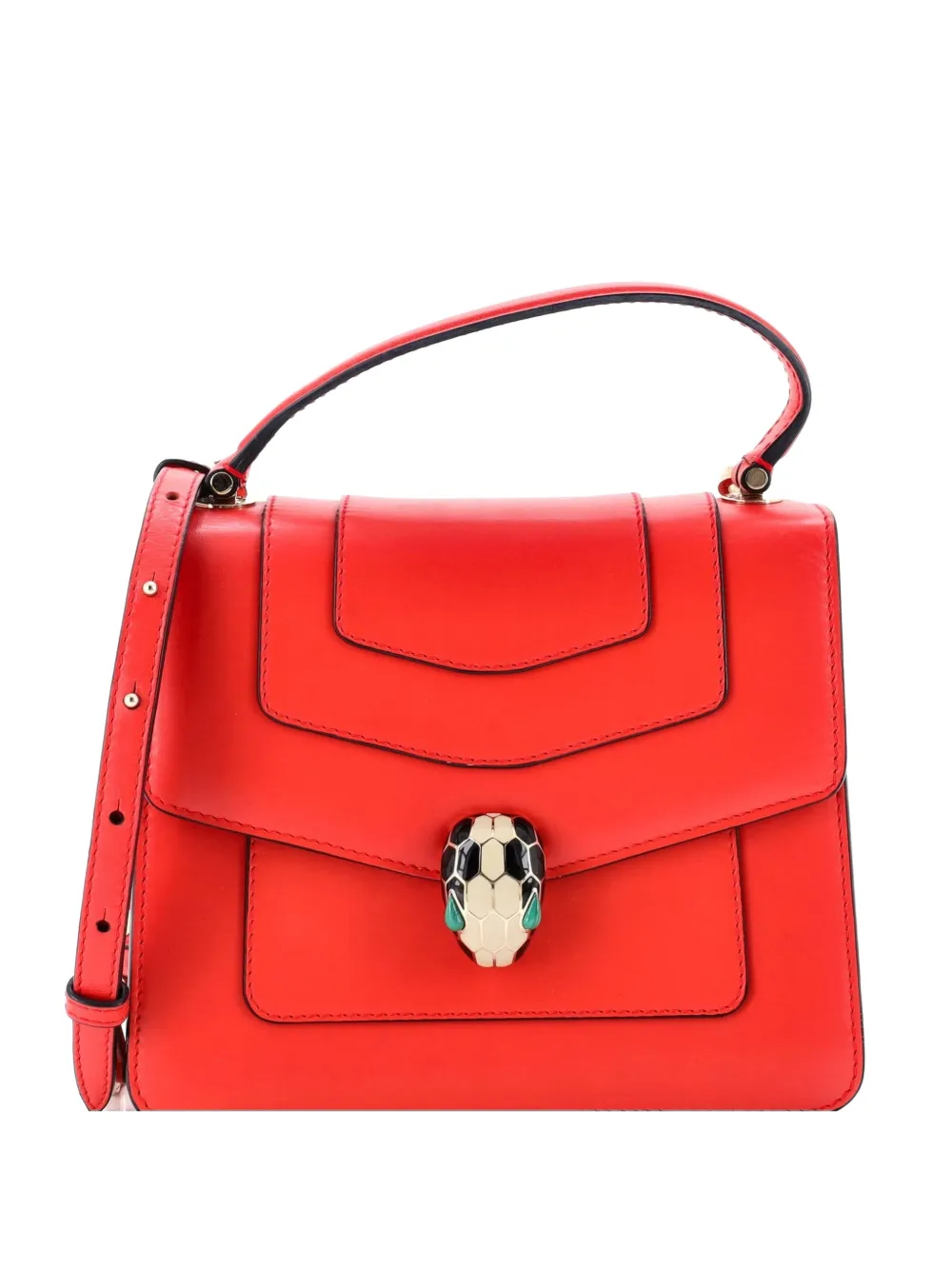 Bvlgari Pre-Owned Serpenti Forever Top Handle Bag Leather Small satchel - Rosso