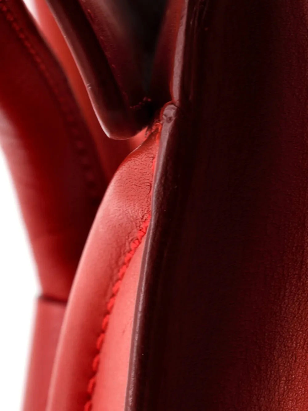 Celine Pre-owned Luggage Bag Smooth Leather Micro Tote Bag in Red, view 5