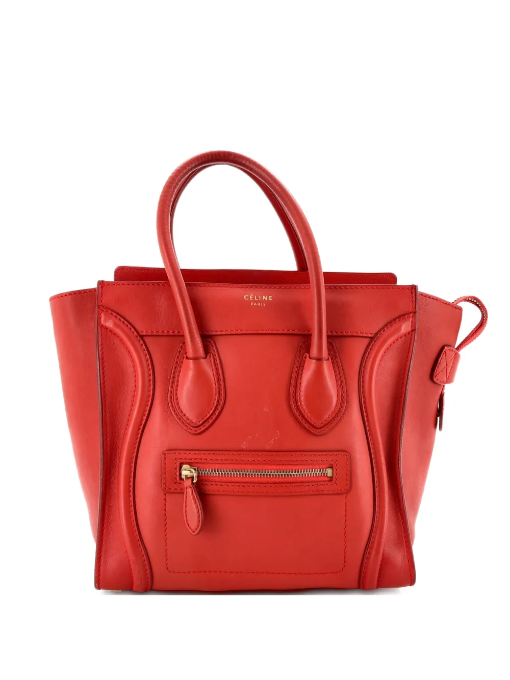 Celine Pre-Owned Luggage Bag Smooth Leather Micro tote bag - Rosso