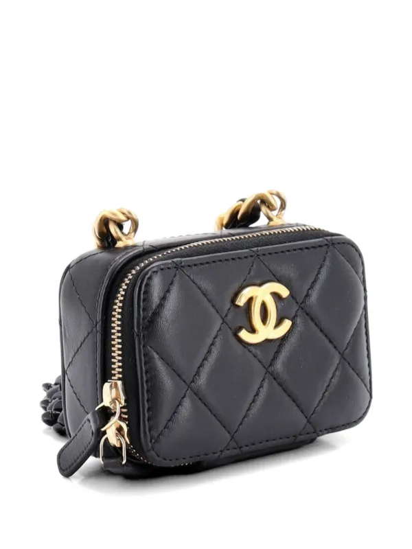 CHANEL Pre-Owned Lacquered Metal CC Zip Around Card Holder On