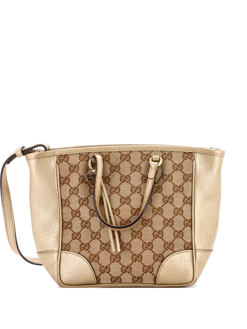Gucci Pre-Owned Bree Convertible Tote GG Canvas with Leather Small crossbody bag - Oro