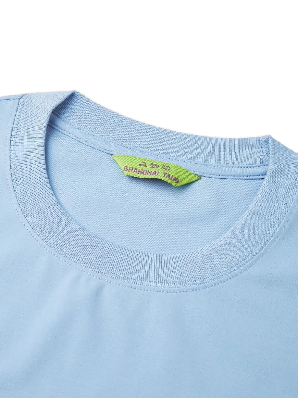 Shanghai Tang T-shirt met geborduurd logo Blauw
