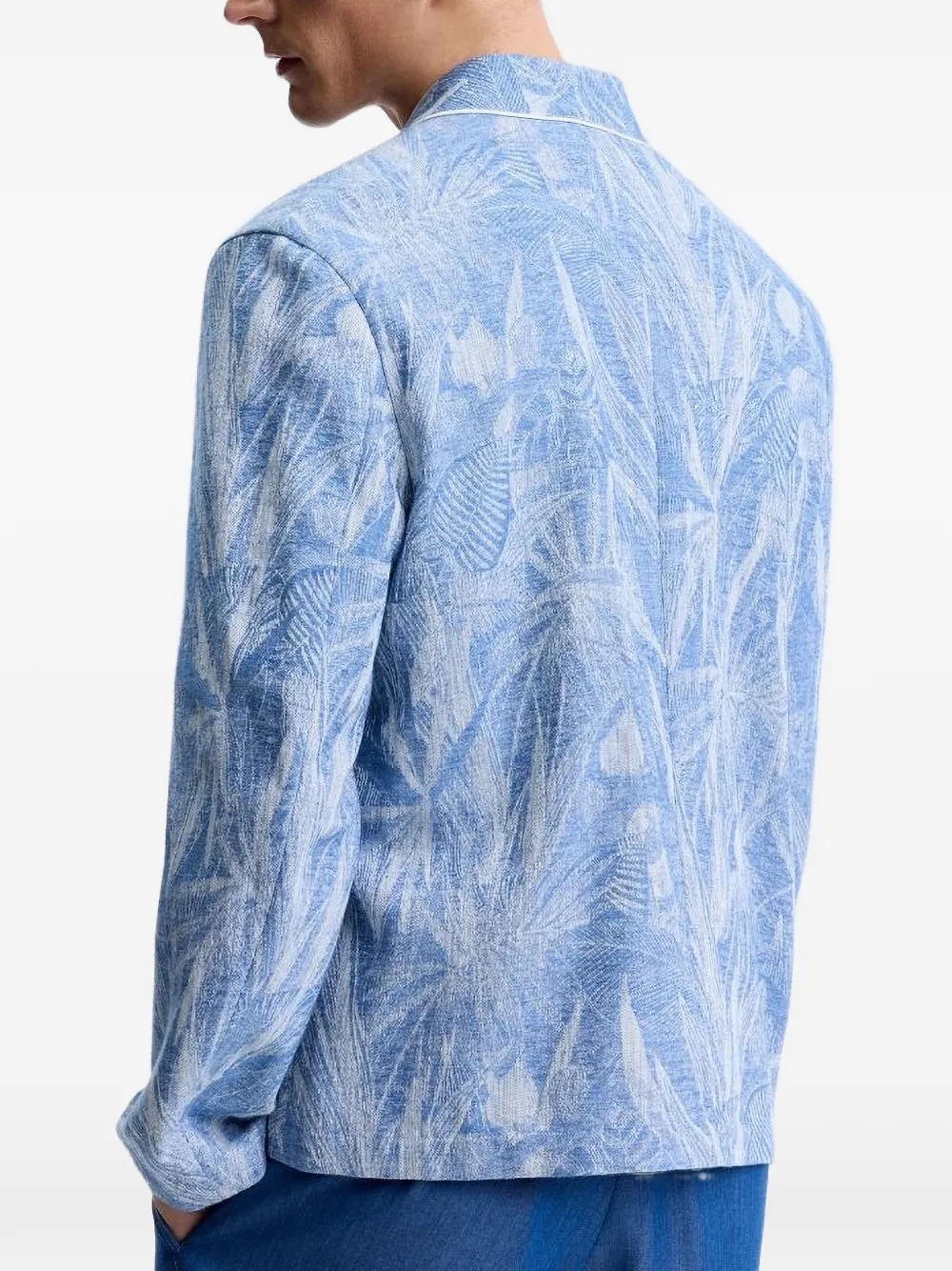  Shanghai Tang Floral-print Blazer - Blue 