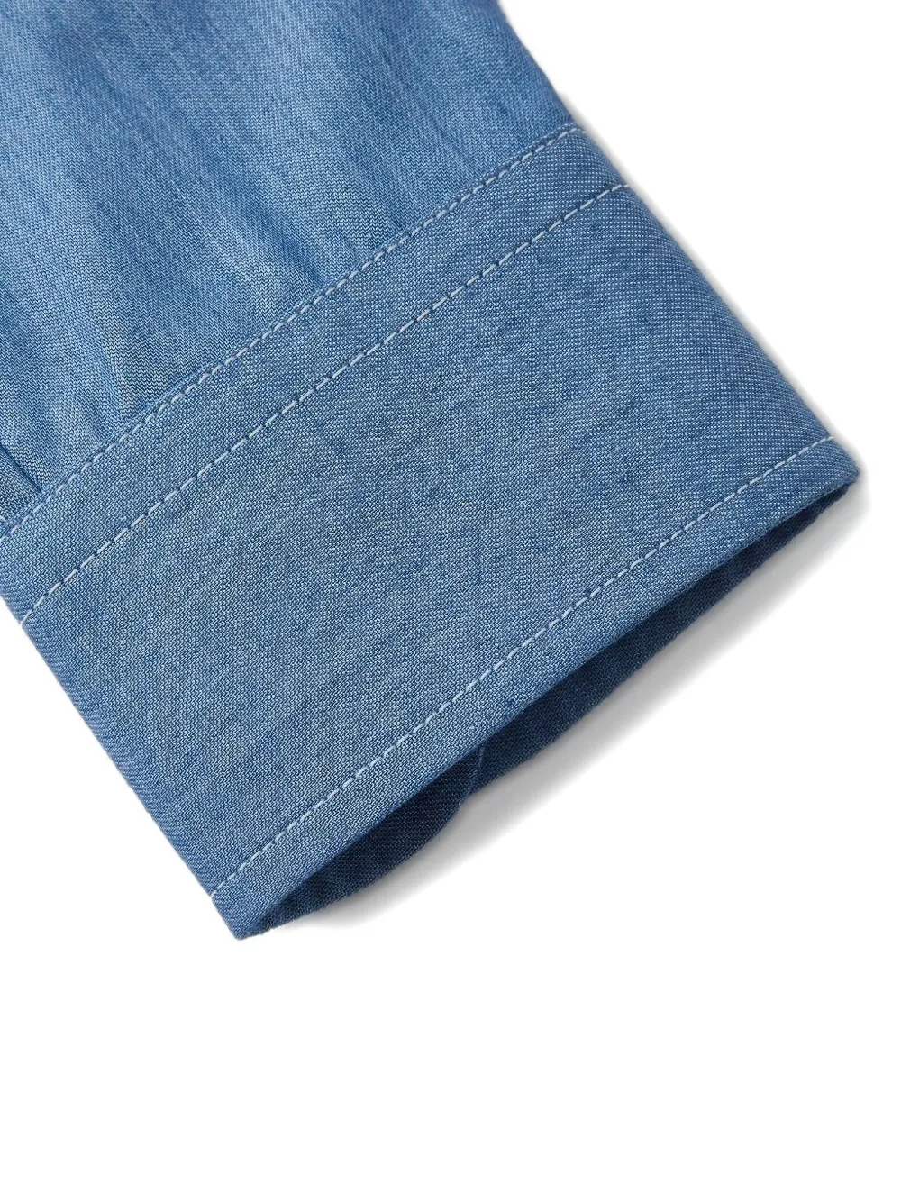 Shanghai Tang Overhemd met ronde opstaande kraag Blauw