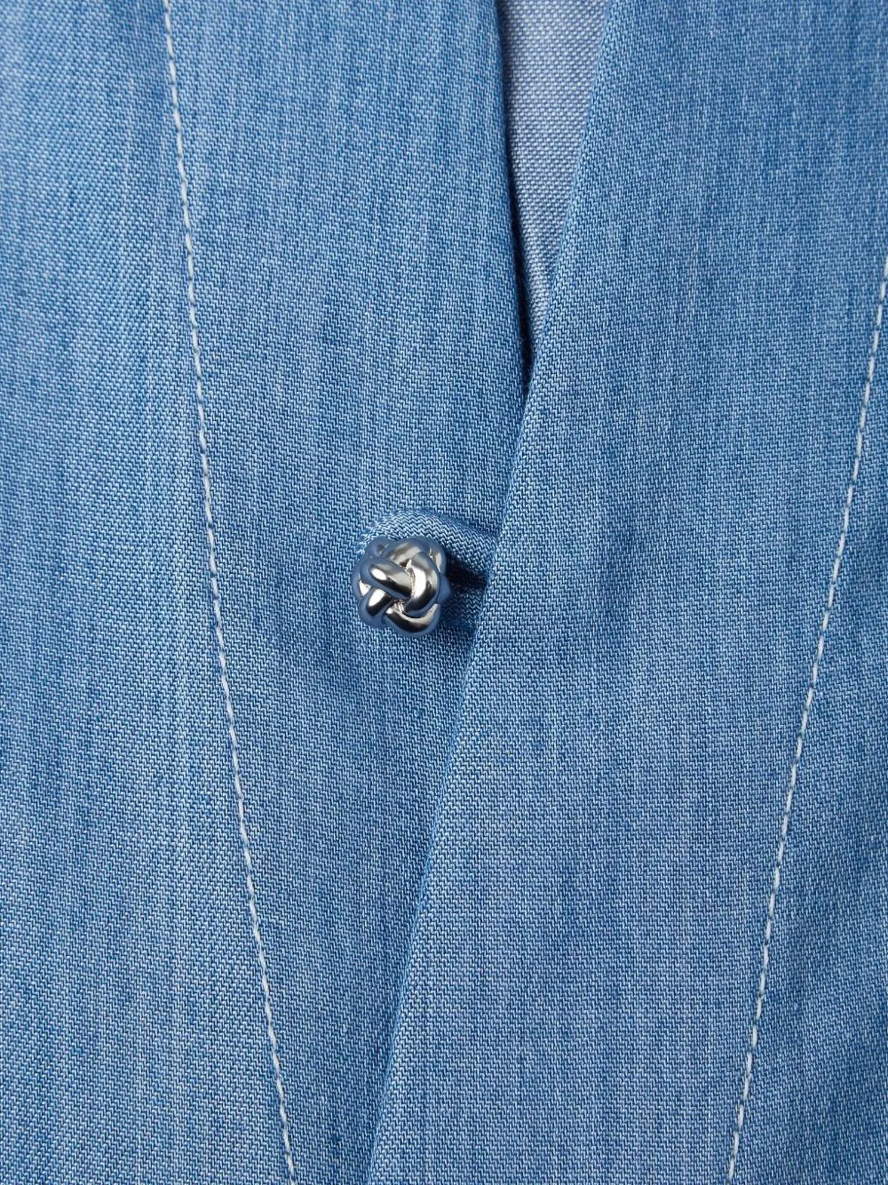 Shanghai Tang Overhemd met ronde opstaande kraag Blauw