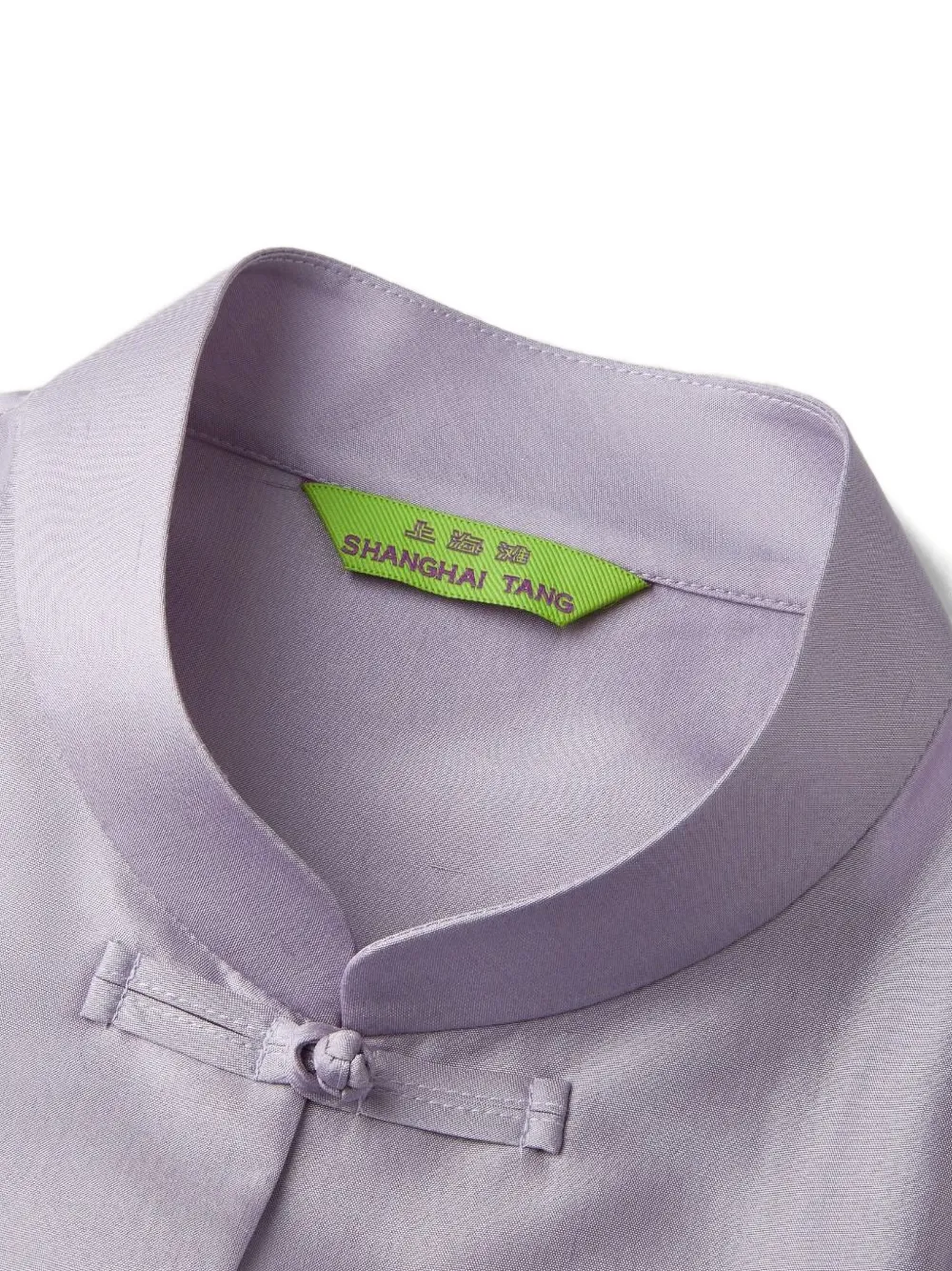 Shanghai Tang Blouse met ronde opstaande kraag Paars