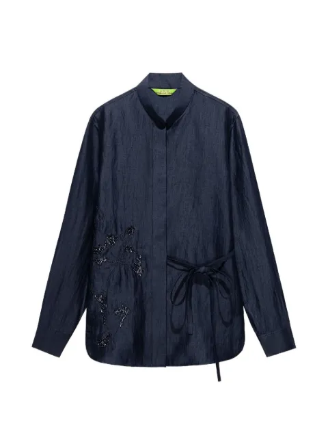 Shanghai Tang camisa con detalle de moño