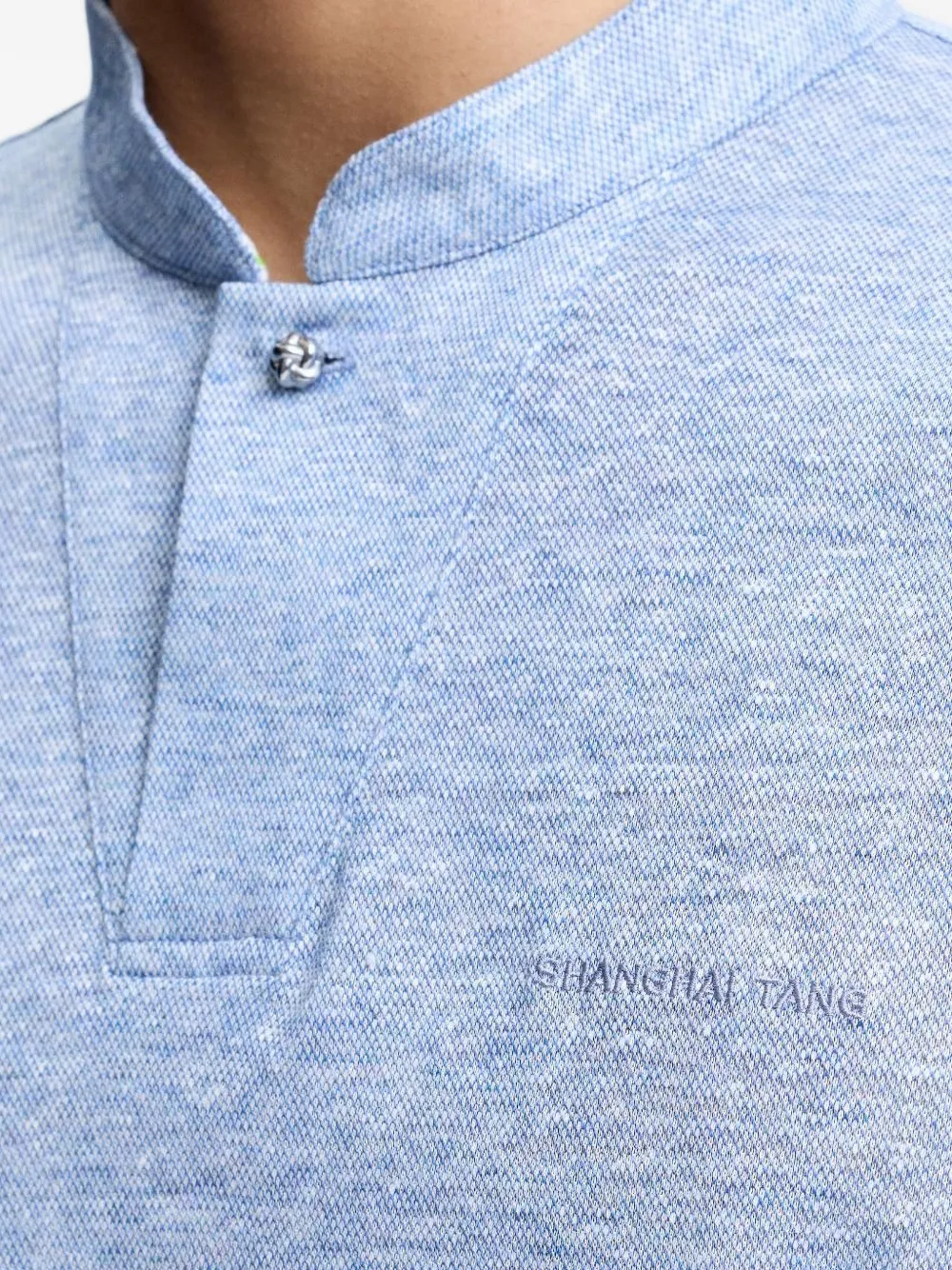 Shanghai Tang Button-up poloshirt Blauw