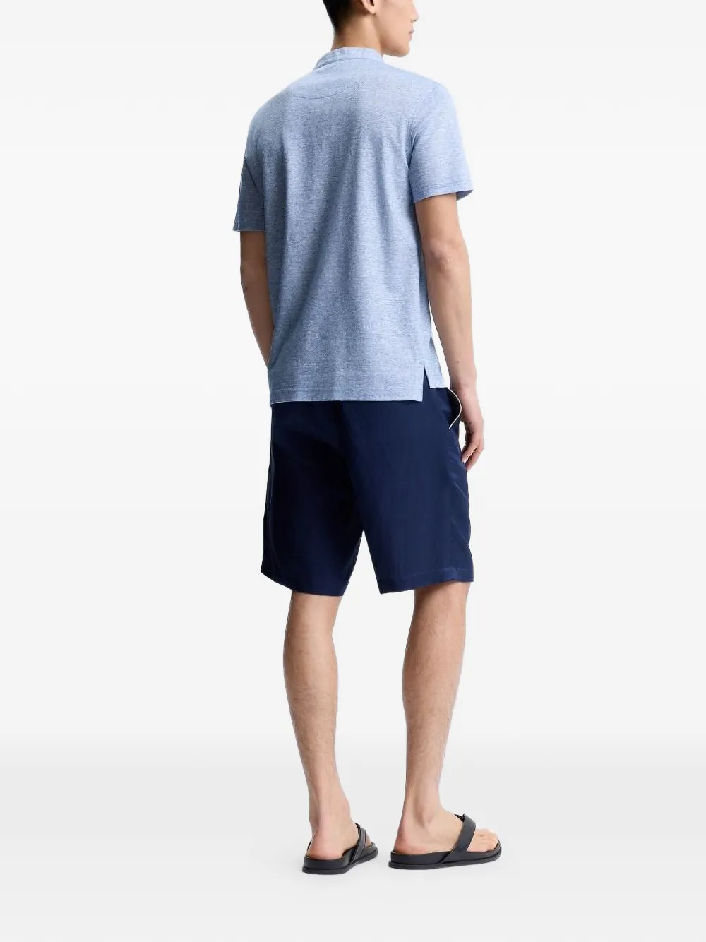 Shanghai Tang Button-up poloshirt Blauw