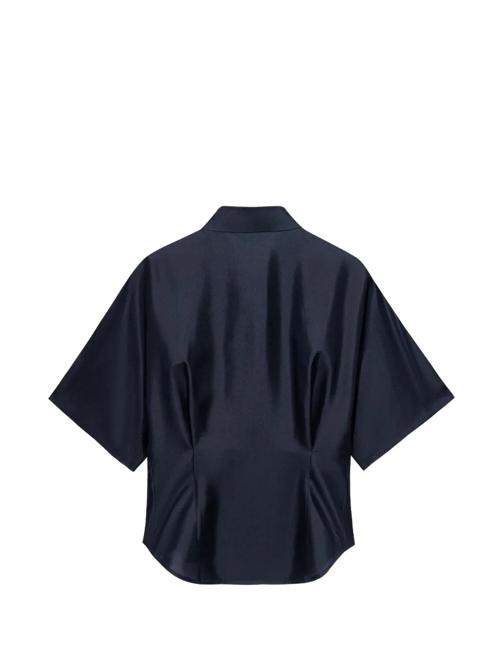 Shanghai Tang Blouse met ronde opstaande kraag Blauw