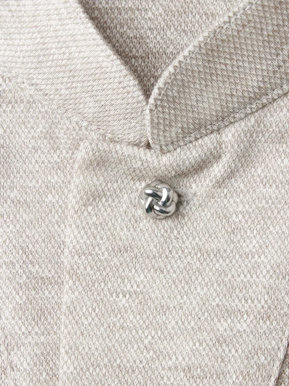 Shanghai Tang Poloshirt met opstaande kraag Beige