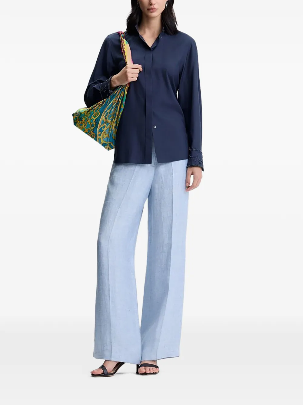  Shanghai Tang Pleated Trousers - Blue 